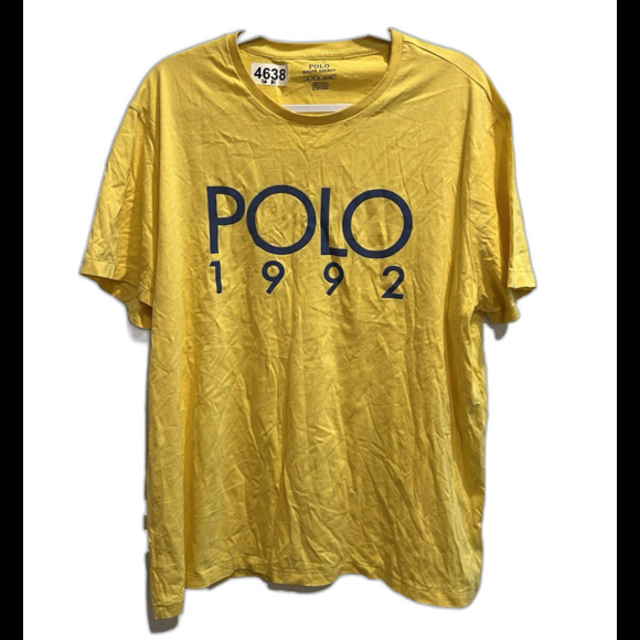 Ralph Lauren Polo 1992 XL Yellow Classic 90s Style Hi Tech Preppy  T Shirt Retro - Picture 1 of 9